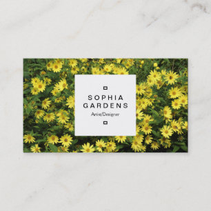 Square Label 03a - Yellow Daisies Business Card