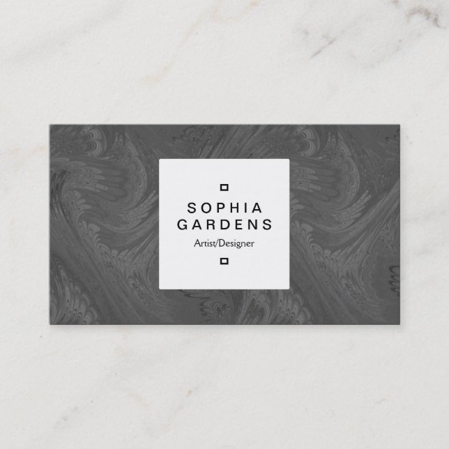 Square Label 04c - Dark Grey Business Card (Front)