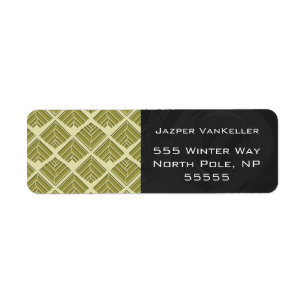 Square Leaf Pattern Gold Lime Light