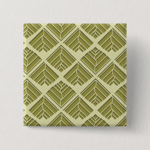 Square Leaf Pattern Gold Lime Light 15 Cm Square Badge
