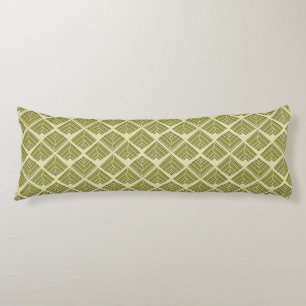 Square Leaf Pattern Gold Lime Light Body Cushion