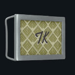 Square Leaf Pattern Gold Lime Light Rectangular Belt Buckle<br><div class="desc">An upscale art deco design in a gold repeat geometric pattern is sure to garner attention in your home or office. Give any room a facelift today.</div>