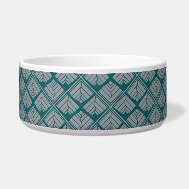 Square Leaf Pattern Teal Neutral (Front)