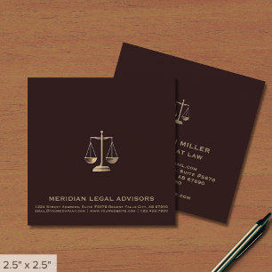 Square Legal Justice Scale Logo Business Card