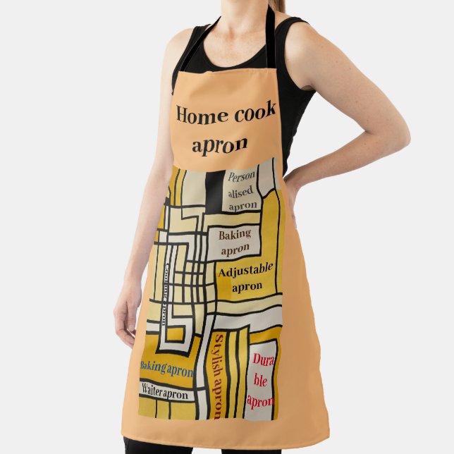 Square Line with Yellow Pattern Design -  Apron (Insitu)