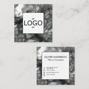 Square logo Black and White Business Card