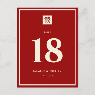 Square Logo Double Happiness Chinese Wedding Postcard
