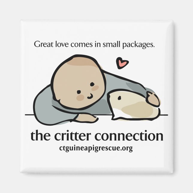 Square magnet with colour logo and website (Front)