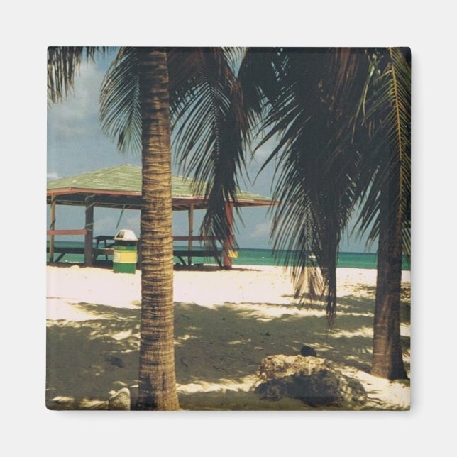 Square Magnet with Island Scene (Front)