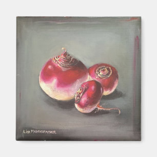 square magnet with red beets