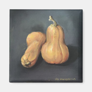 Square magnet with squash on grey