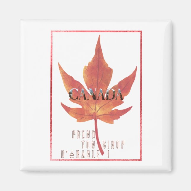 Square Maple Leaf Magnet/Canada Magnet (Front)