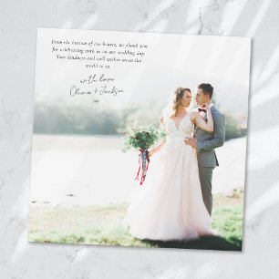 Square Minimalist Photo Wedding Thank You Card