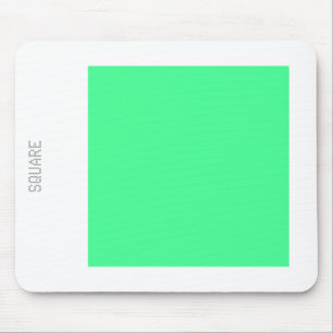 Square - Mint Green and White Mouse Pad