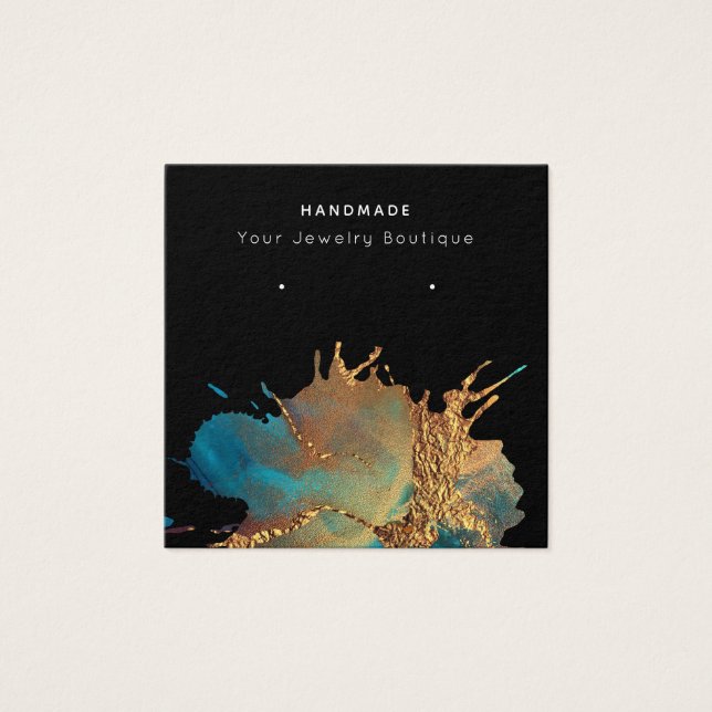 Square Modern Ink Splash Earring Display Cards (Front)