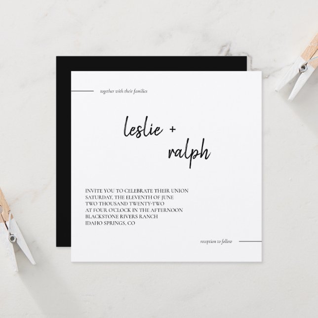 Square Modern Invitation (Front/Back In Situ)