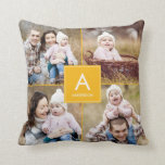 Square Monogram Custom Photo Throw Pillow<br><div class="desc">Available in a variety of colours! Custom colour available upon request. Designed by Berry Berry Sweet {www.berryberrysweet.com}</div>