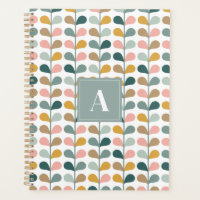 Square Monogram Initial Floral Petals Pattern