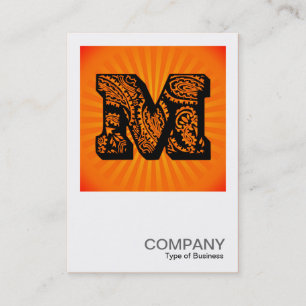Square Monogram - Paisley Sunburst - M Business Card