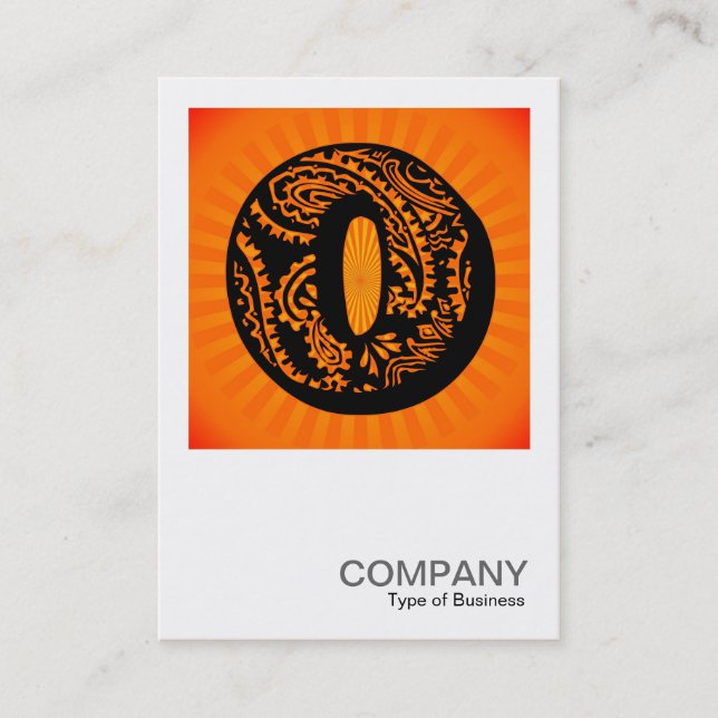 Square Monogram - Paisley Sunburst - O Business Card (Front)