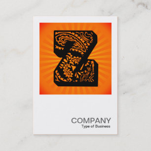 Square Monogram - Paisley Sunburst - Z Business Card