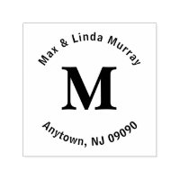 Square Monogram Stamp with Upper and Lower Lines