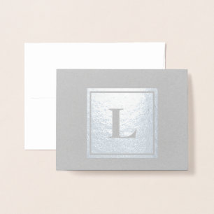Square Monogram Thank You Note Foil Card