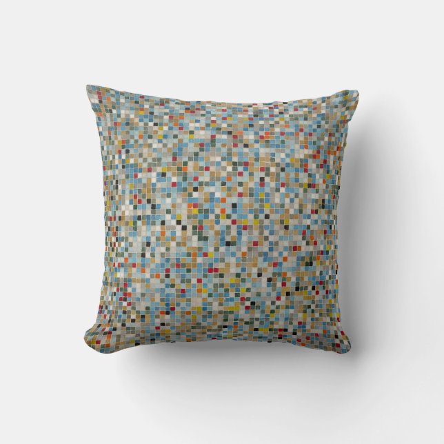 Square Mosaic Multi-coloured Tile Pattern (Photo) Cushion (Front)