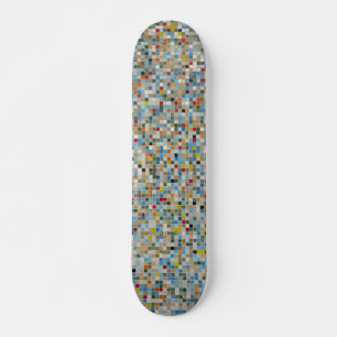 Square Mosaic Multi-coloured Tile Pattern (Photo)  Skateboard