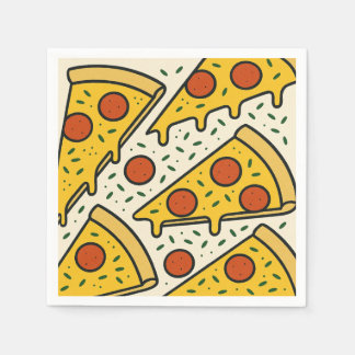 Square Napkin Design for New York-Style Pizza