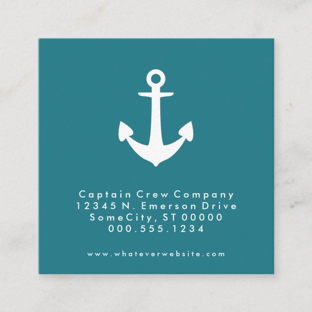 square nautical anchor appointment reminder card (Front)