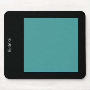Square - Ocean Green and Black Mouse Pad