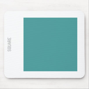 Square - Ocean Green and White Mouse Pad