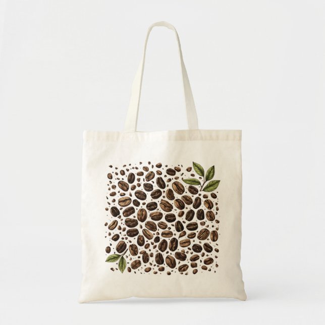 Square of Coffee Beans Tote Bag (Front)