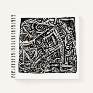 Square One, by Brian Benson, ink drawing Notebook