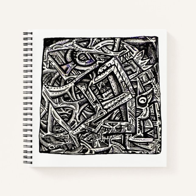 Square One, by Brian Benson, ink drawing Notebook (Front)