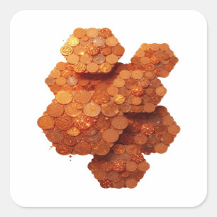 Square Orange Abstract Sticker Art