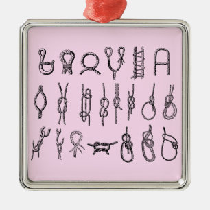 Square ornament with knots