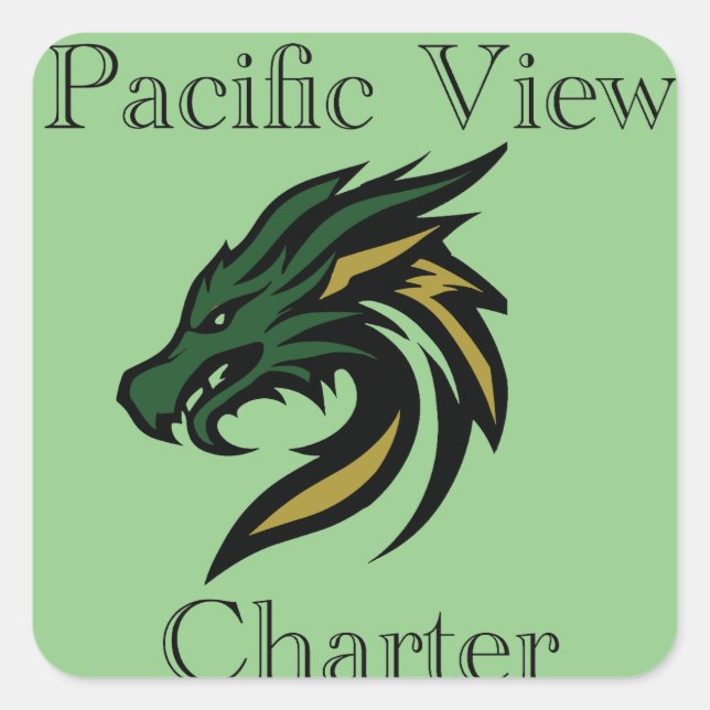Square Pacific View Charter Logo w Title Sticker (Front)