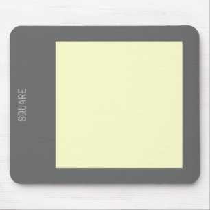 Square - Pale Yellow and Gray Mouse Pad