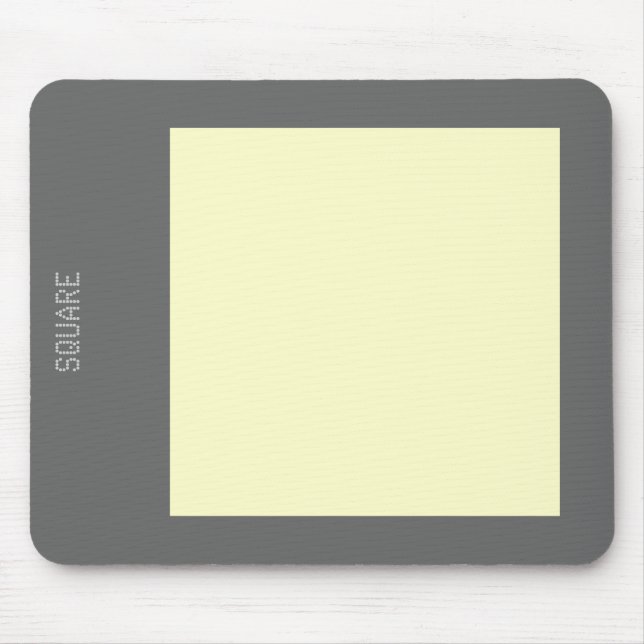 Square - Pale Yellow and Gray Mouse Pad (Front)