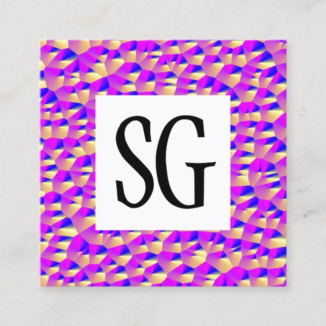 Square Panel - Initials - 011116(3) Square Business Card (Front)