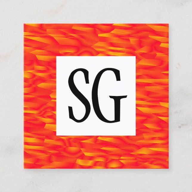 Square Panel - Initials - 080716(011) Square Business Card (Front)