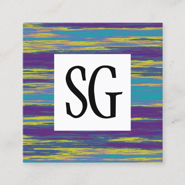 Square Panel - Initials - 100716(01) Square Business Card (Front)