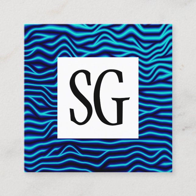 Square Panel - Initials - 120716(06) Square Business Card (Front)