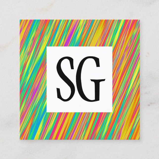 Square Panel - Initials - 130716(09) Square Business Card (Front)