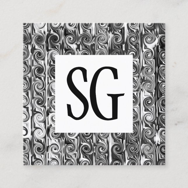 Square Panel - Initials - 161116(03) Square Business Card (Front)