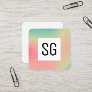 Square Panel - Initials - Gradient Square Business Card