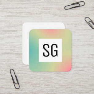 Square Panel - Initials - Gradient Square Square B Business Card