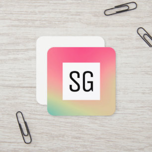 Square Panel - Initials - Gradient Square Square B Business Card